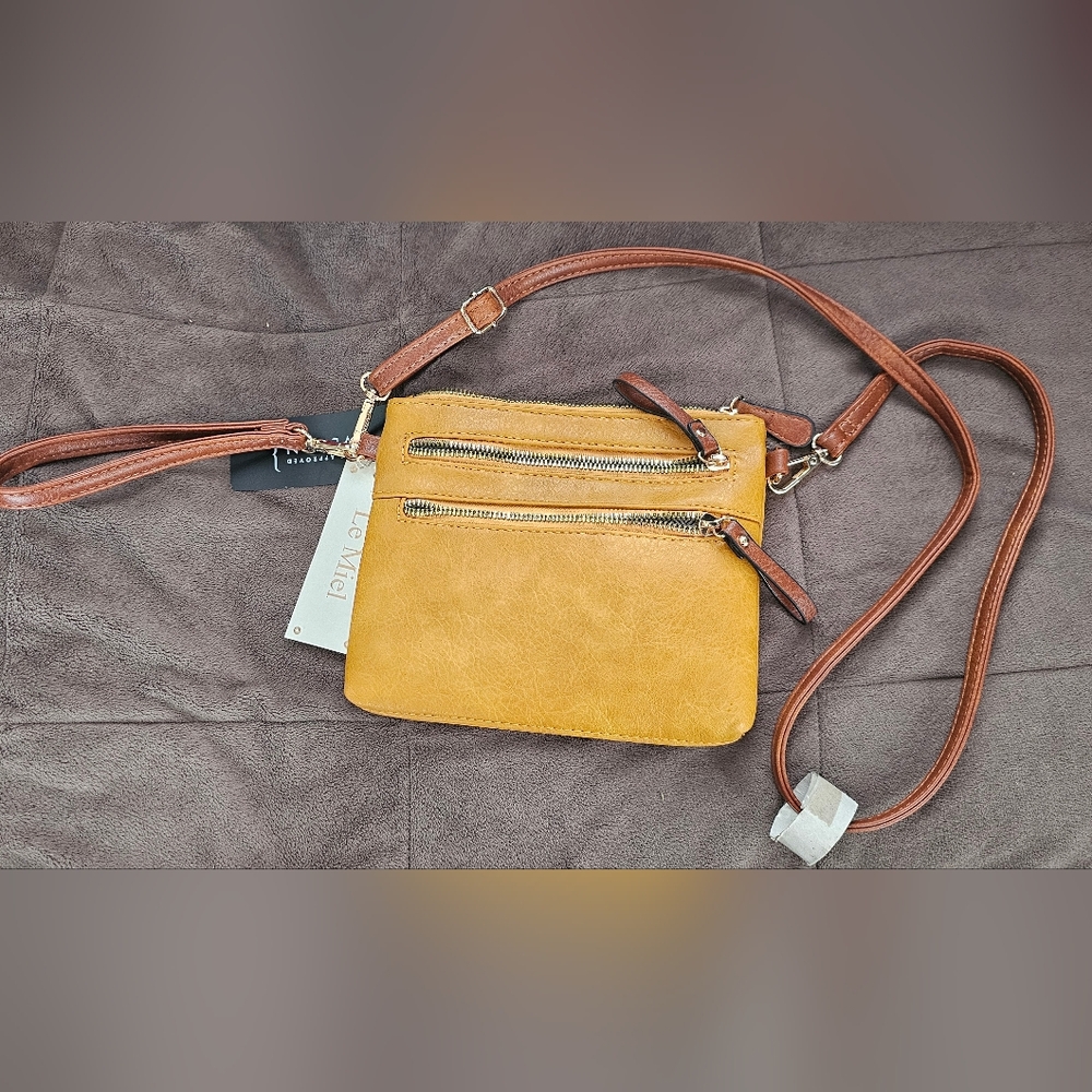 NwT Le Miel Cross Body Vegan Leather Bag
